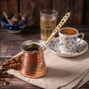 Turkish Coffee Cup Set, Copper Coffee Pot, Turkish Copper, Arabic Tray,  Turkish Coffee Set, Copper Serving Tray, Anniversary Gifts, Rustic 