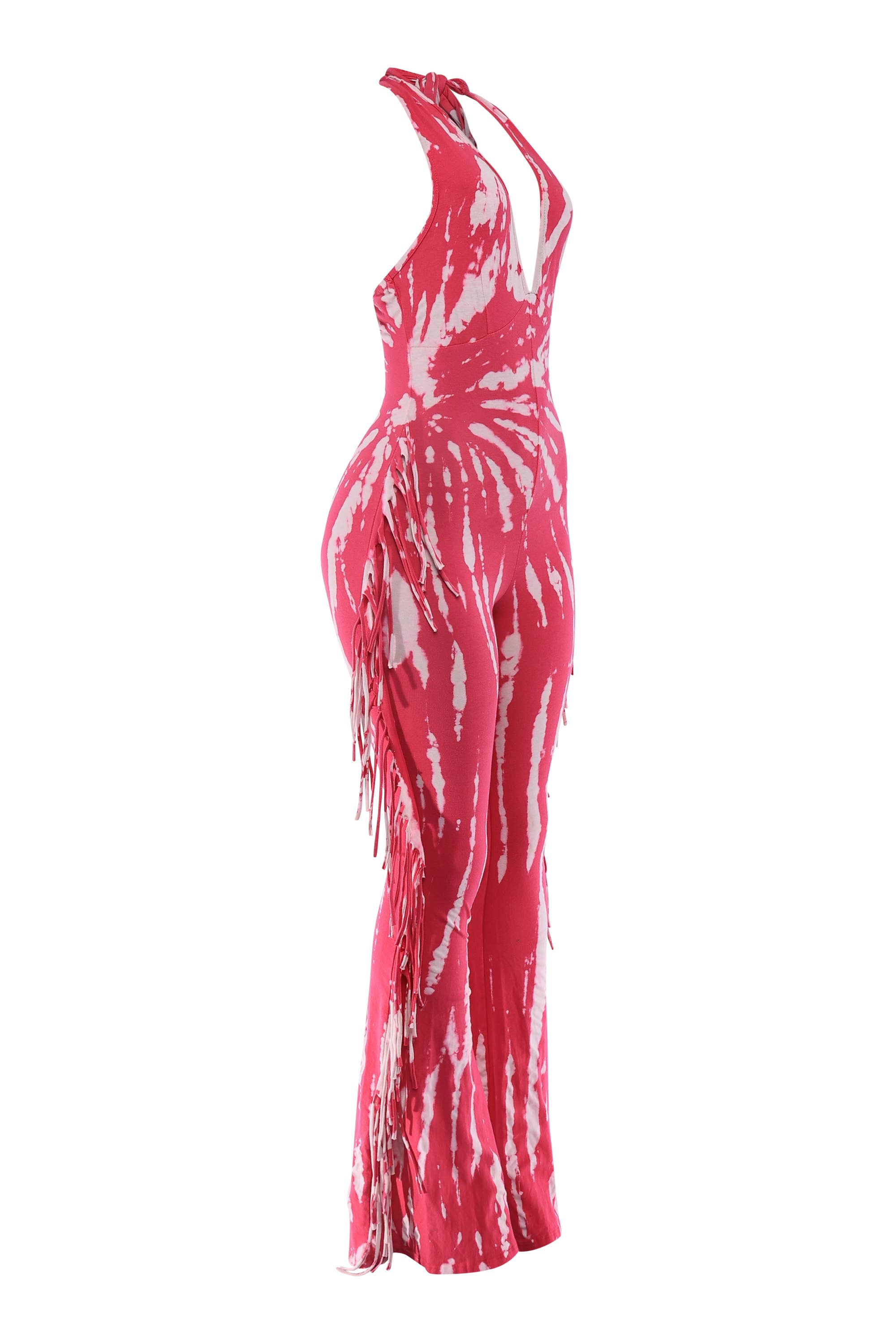K Too - Wholesale Jumpsuit - Women's - Tie dye fringed halter jumpsuit11