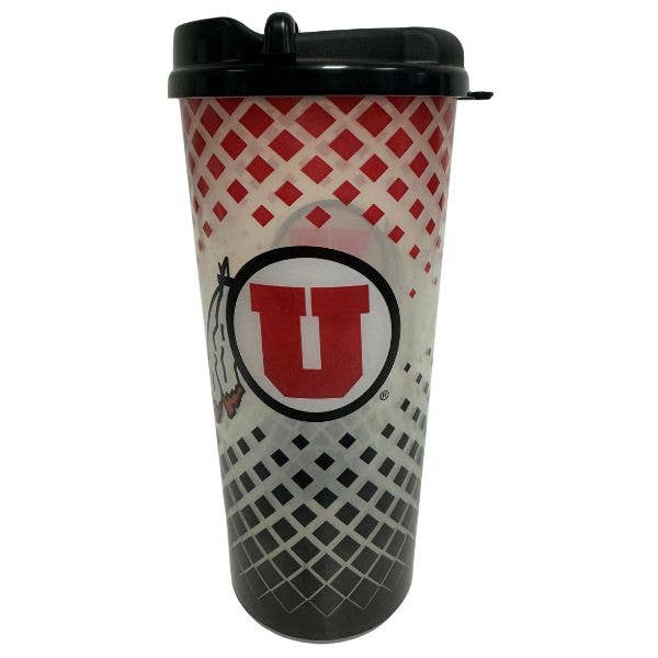 Utah Utes Tumblers - 24OZ Grid Style - Double Walled for wholesale by St. Louis Wholesale LLC
