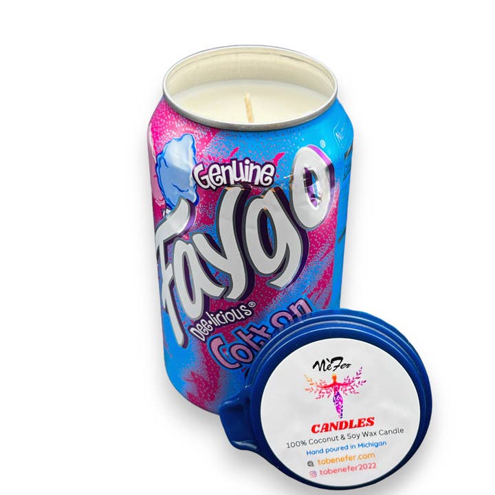 Nefer Designer Candles & Home Decor – wholesale Jar/filled candle – Faygo Cotton Candy Pop Soy Candle1