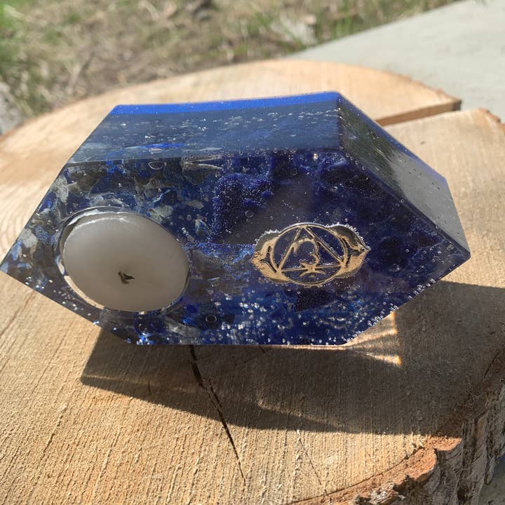 Orgonics by Driftwood Works Inc - Wholesale Candle Holder - CHAKRA-THIRD EYE Candle Holder2