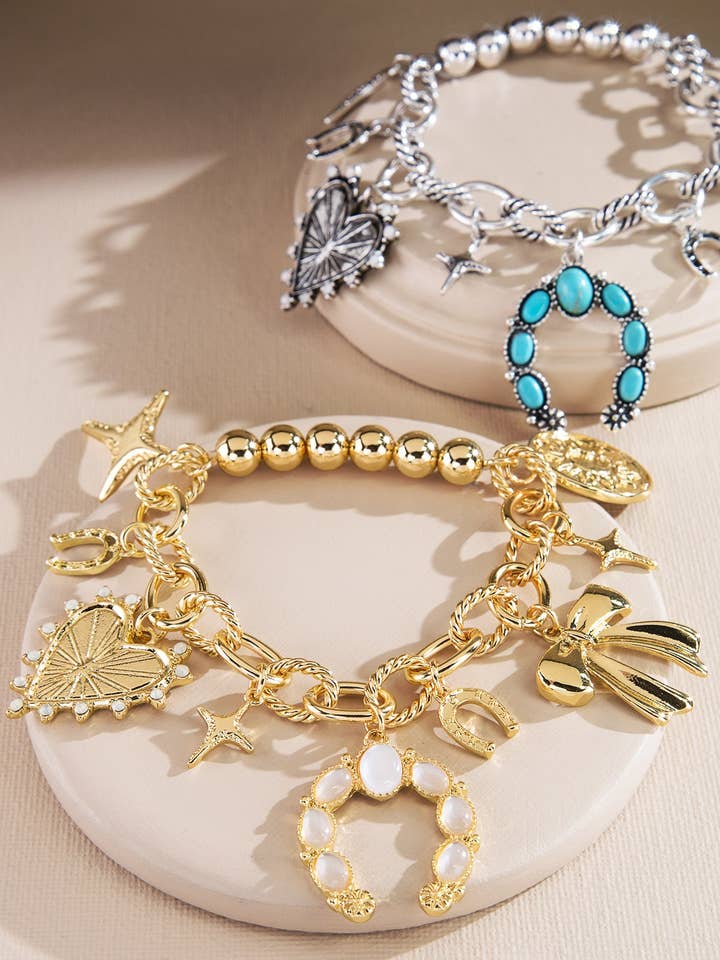 Western Curb Chain Charm Bracelet for wholesale by Urbanista