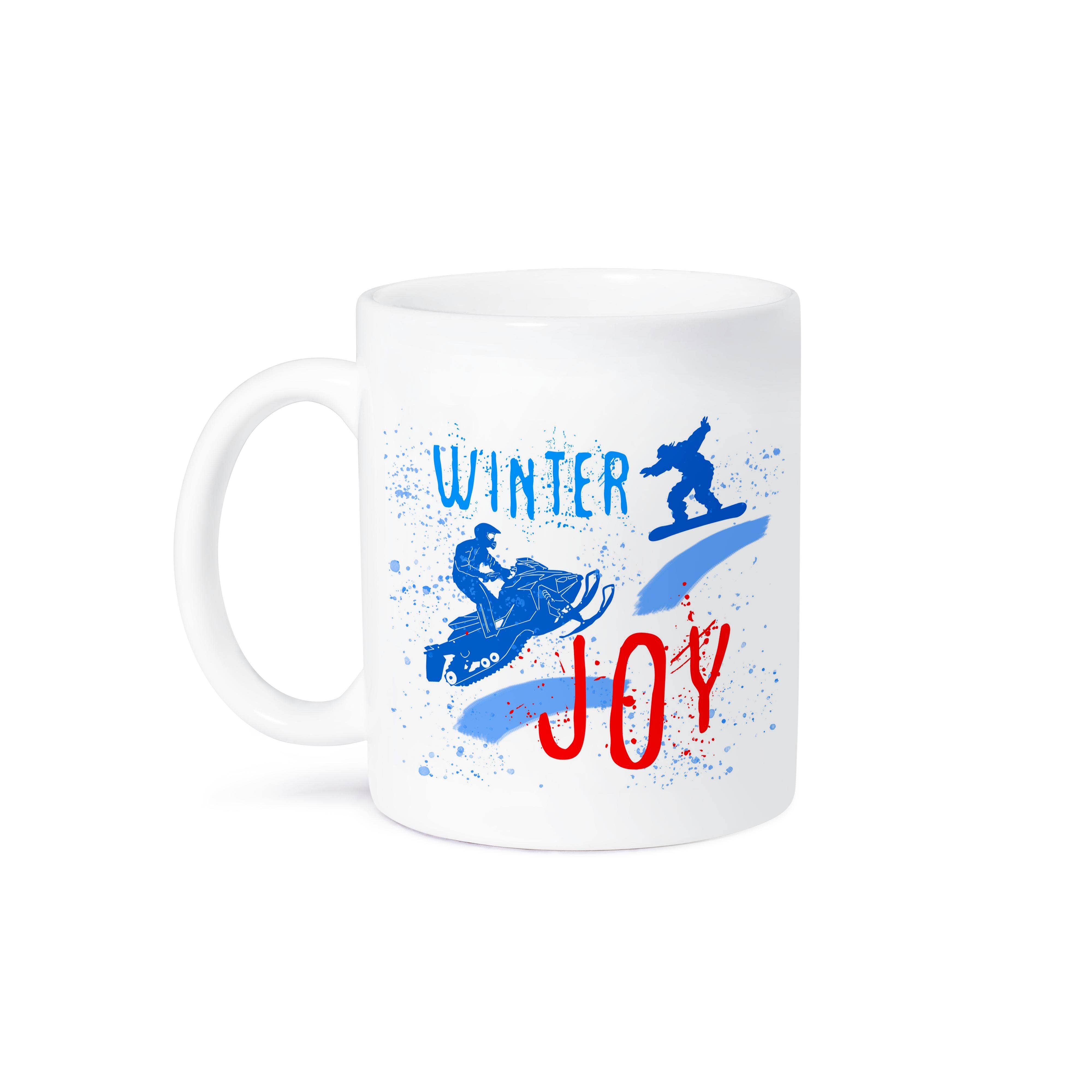 3dRose - Wholesale Coffee Mug - 3dRose, Snowmobile, snowboard, snow. Winter Joy colorful text. Winter sport, Mug8