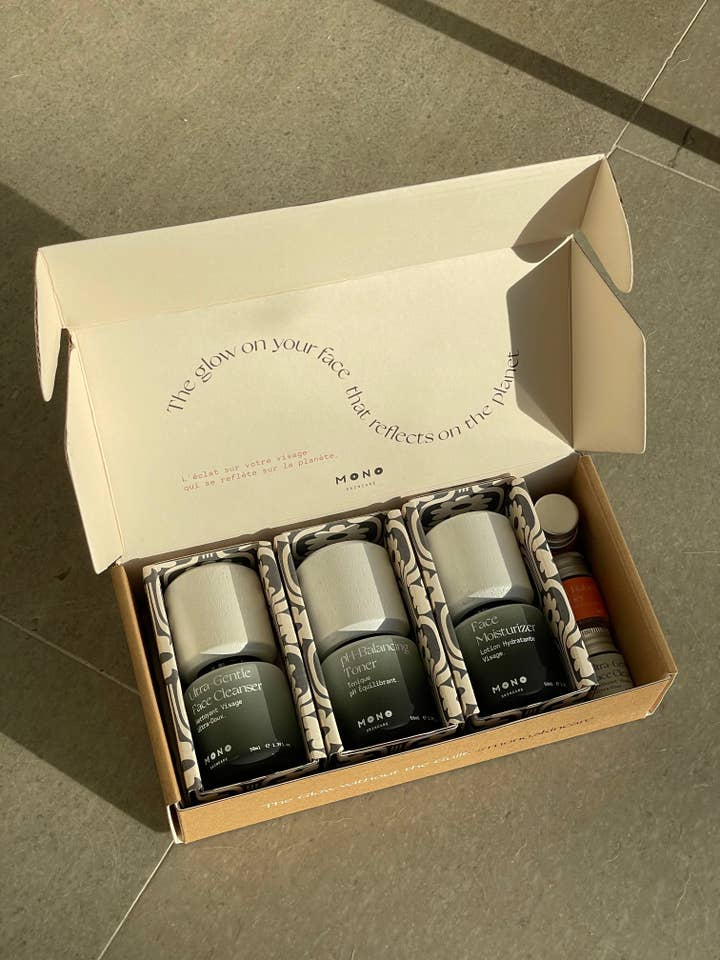 3-stufiges ausgewogenes Haut-Set für den Großhandel von Mono Skincare