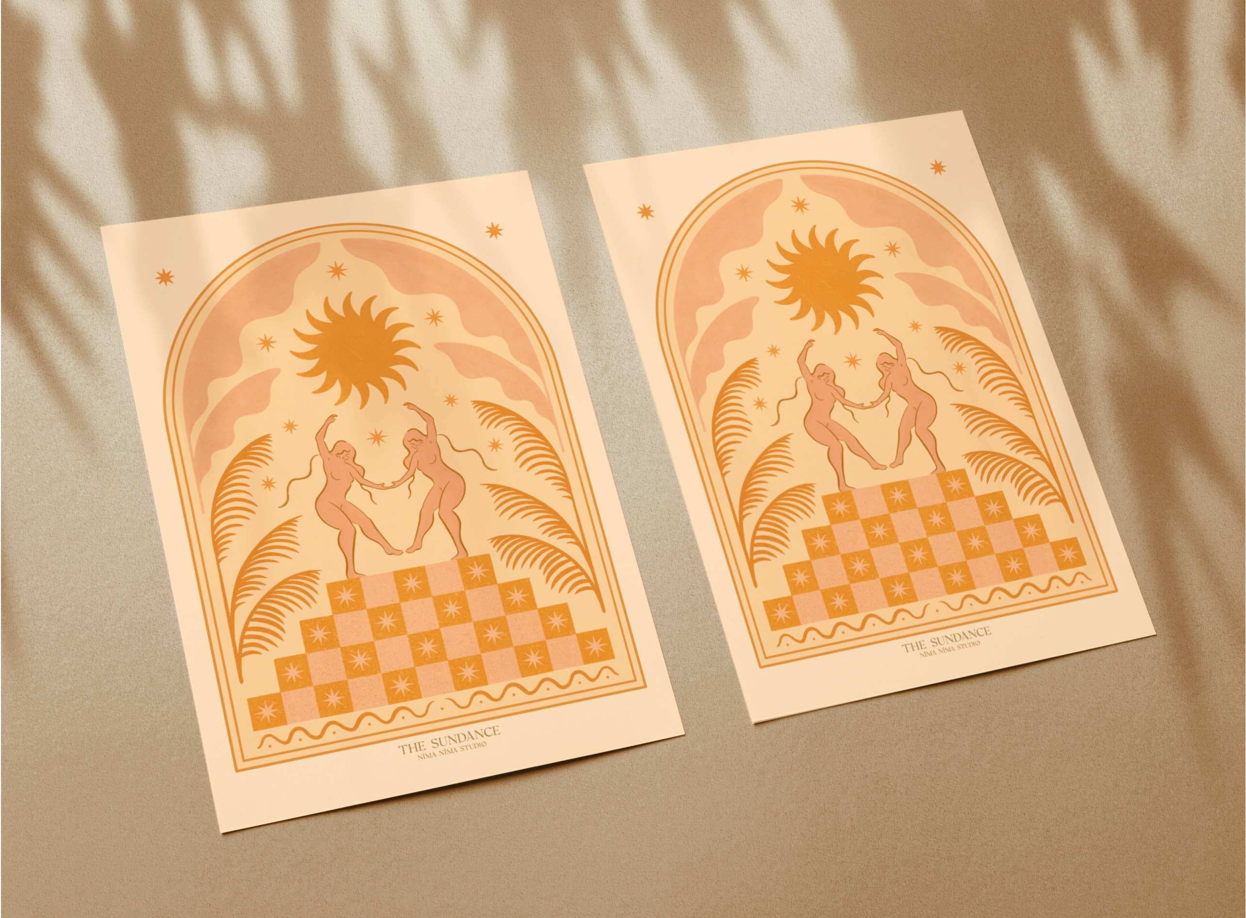 Nïma Nïma Studio – wholesale Art print – ‘The Sundance’, Boho Floral Celestial Sun Dance Art Print1