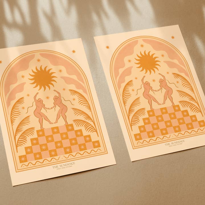 Nïma Nïma Studio - Wholesale Art Print - ‘The Sundance’, Boho Floral Celestial Sun Dance Art Print1
