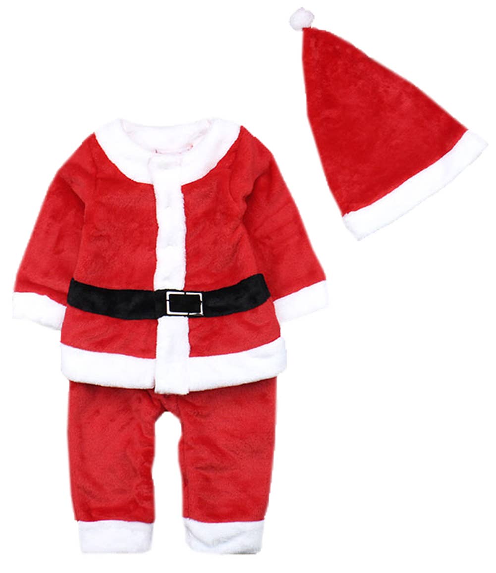 Fennco Styles - Wholesale Costume - Kids - Red & White Santa Claus Fleece Baby Costume Romper and Hat1