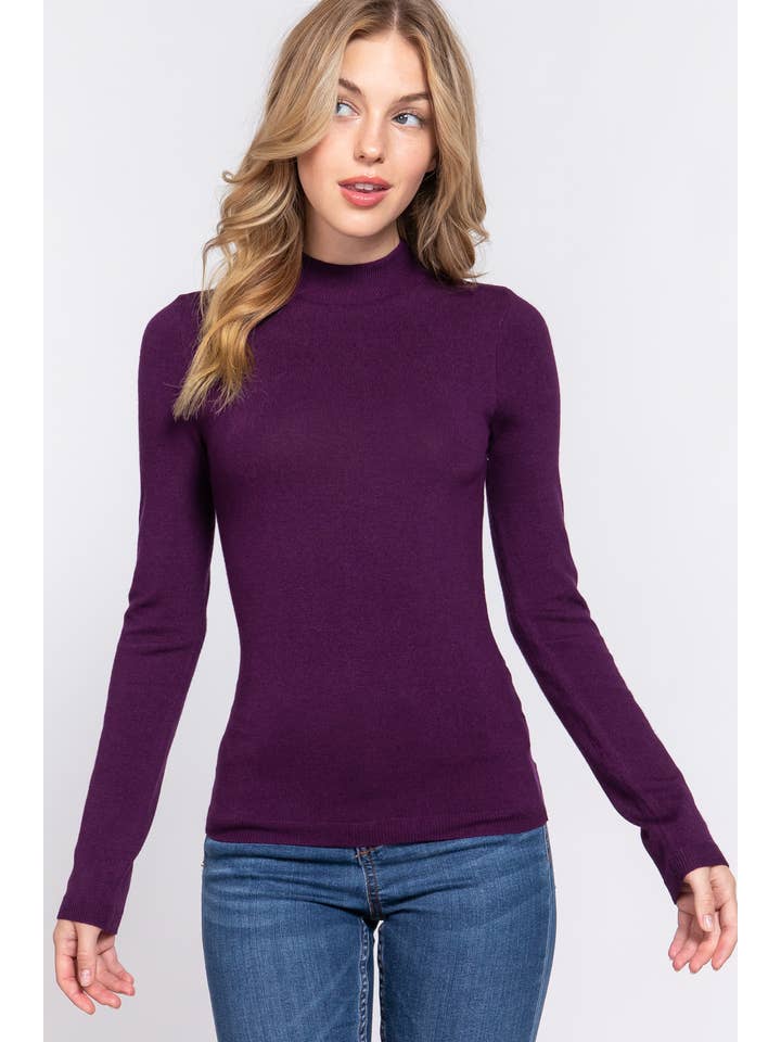 Active Basic | Active USA – Großhandel Strickpullover – Damen – Basic Pullover mit langen Ärmeln und Stehkragen29