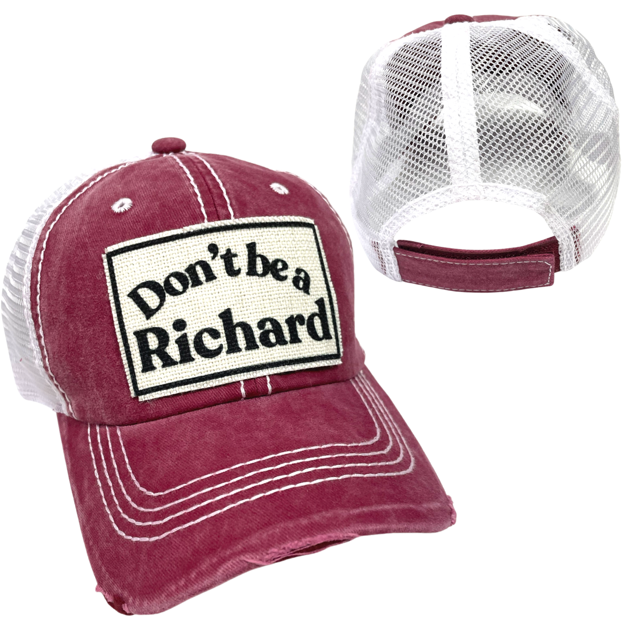 dkhandmade - Vente Casquette de camionneur – unisexe - CASQUETTE DE BASEBALL DON'T BE A RICHARD | CHAPEAU UNISEXE | EFFET VIEILLI10