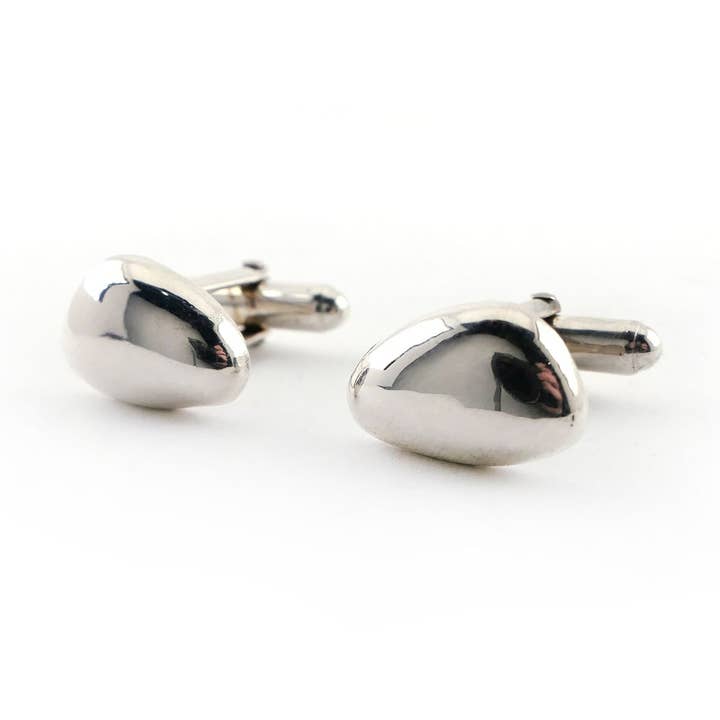 Sterling Silver Pebble Cufflinks for wholesale by Silver Sculptor