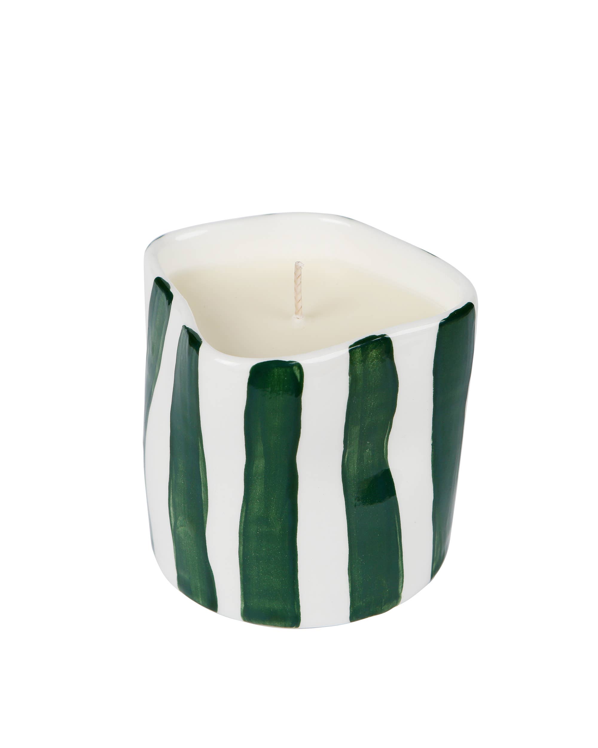 Rhea Kalo - Wholesale Jar/Filled Candle - GREEN STRIPES CANDLE0