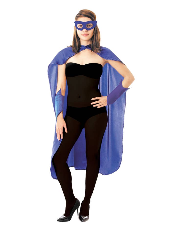 Party Pro - Wholesale Costume – Unisex - BLUE SUPERHERO SET 3 PCS3