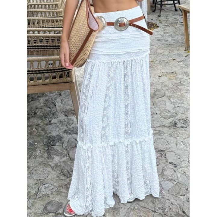 White Lace Maxi Skirt for wholesale on Faire4