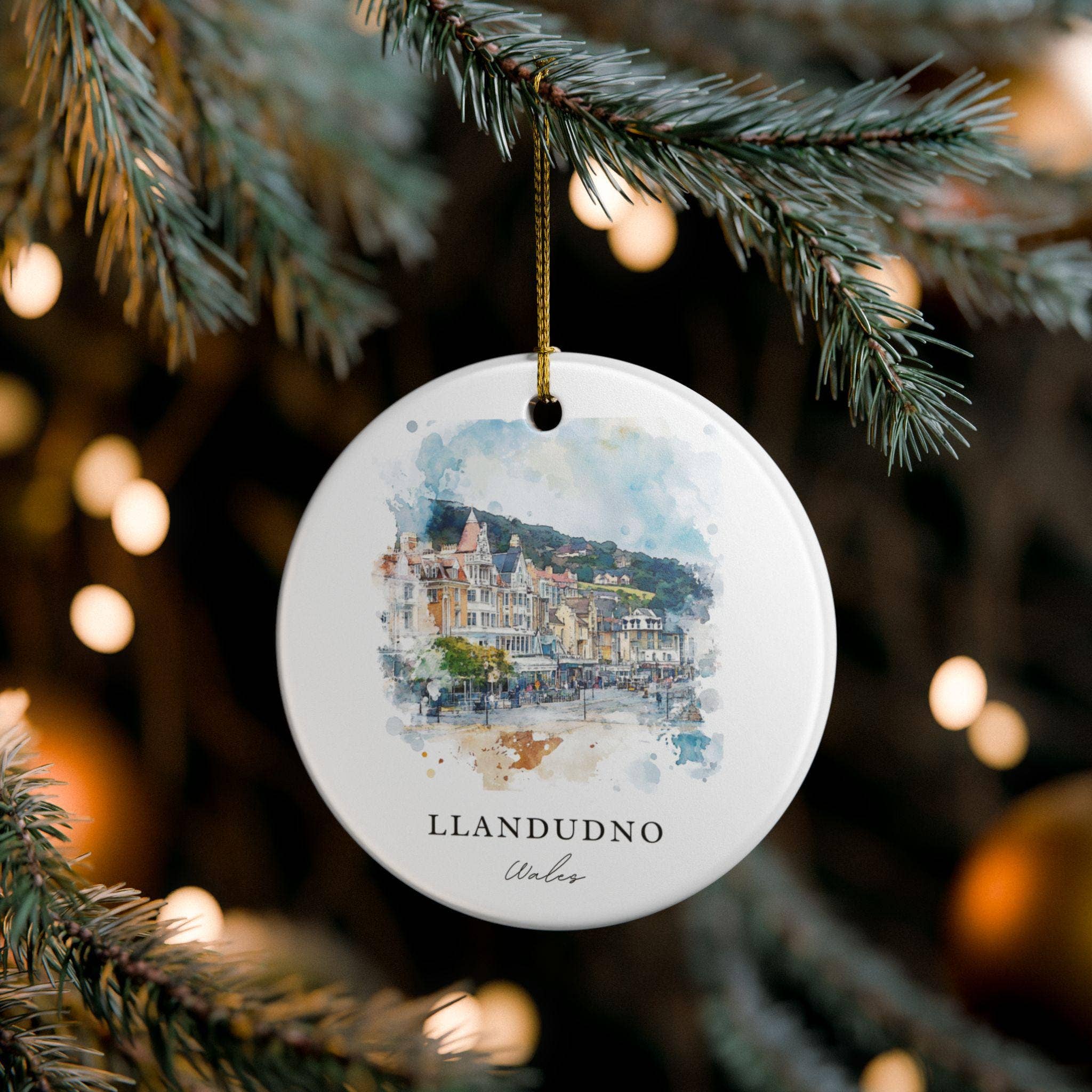 Premium Travel Art - Wholesale Ornament - Llandudno Ornament: Unique Llandudno Souvenir, Wales Xmas Decor, and Authentic Wales Gift0