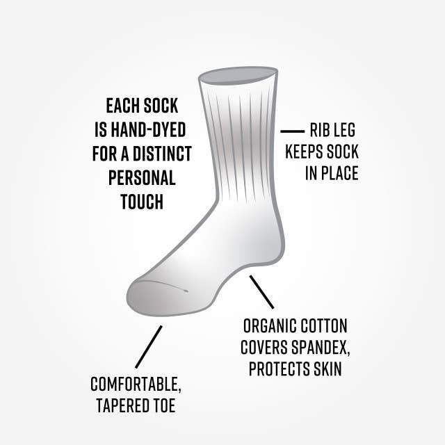 Organic Cotton Tie Dye Bold Crew Socks for wholesale on Faire2