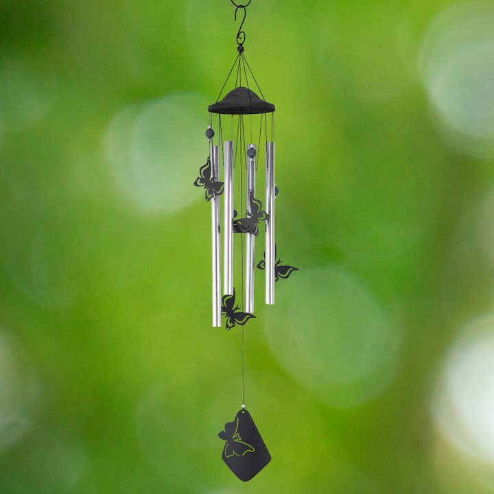 Butterfly Silhouettes Wind Chime - 34" for wholesale by RCS Gifts