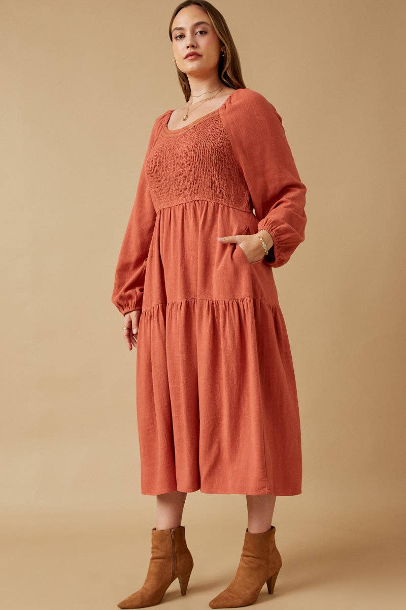 Hayden LA - Vente Robe – femme - Robe à étages pour femmes avec encolure à smocks et bordure en dentelle18