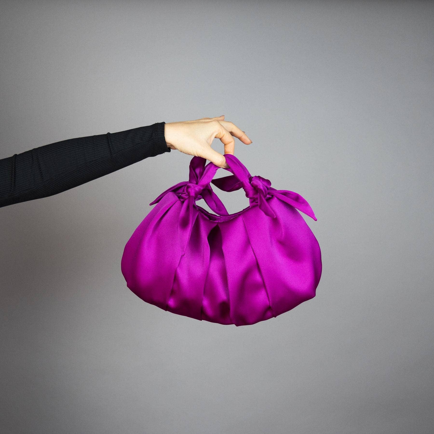 BridalSpain - Wholesale Clutch Bag - Women's - Fuchsia Japanese Knot Satin Bag for Evening Events1