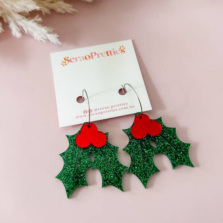 Christmas Holly Hoops for wholesale by Serao Pretties