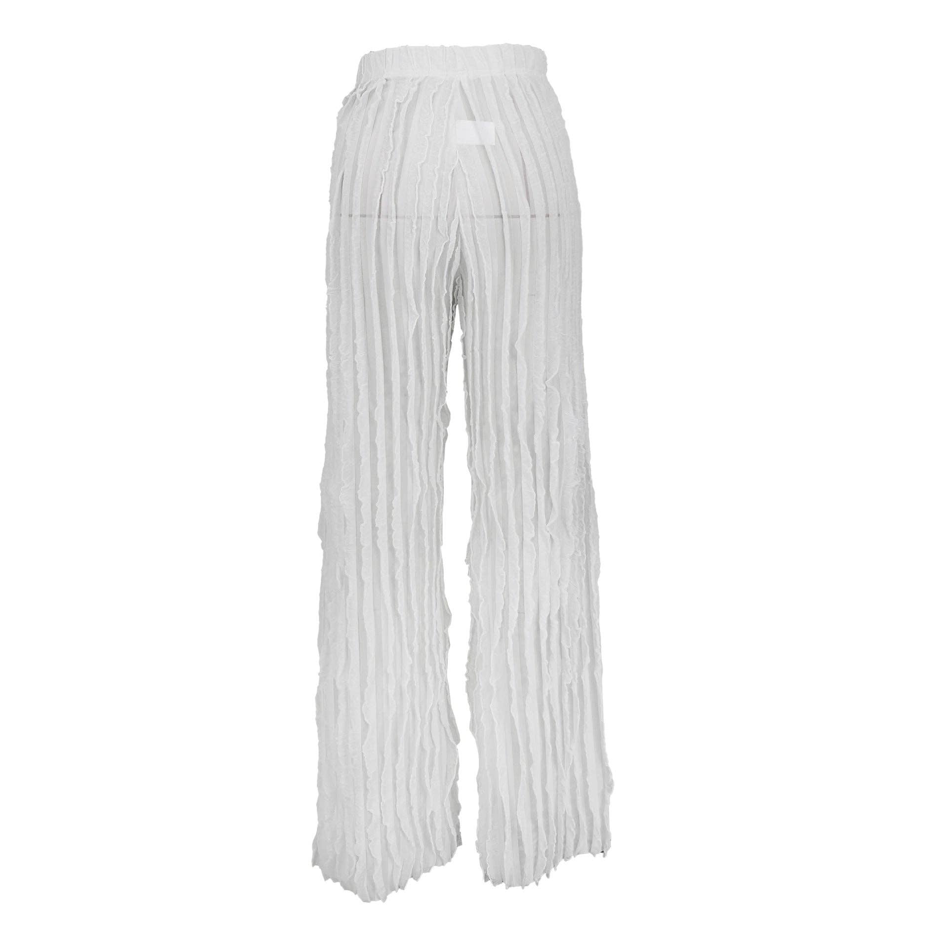 MB Fashion Wholesale - Wholesale Pants - Women's - MB FASHION High-Waisted Ruffle Wide-Leg Pants 1873LY33