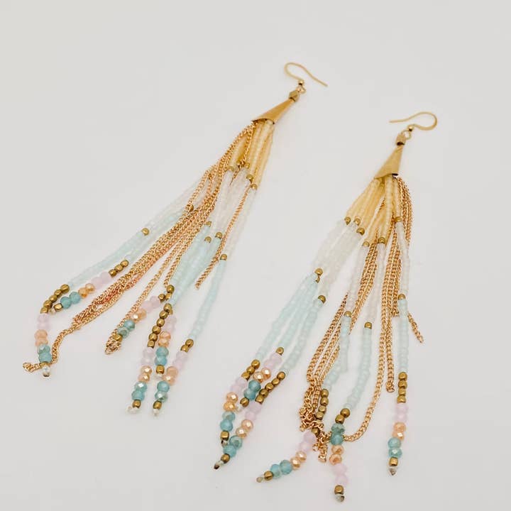 Mio Queena - Wholesale Tassel Earrings - Boho Hand-woven Seed Beads Tassels Earrings - BJ/SB6