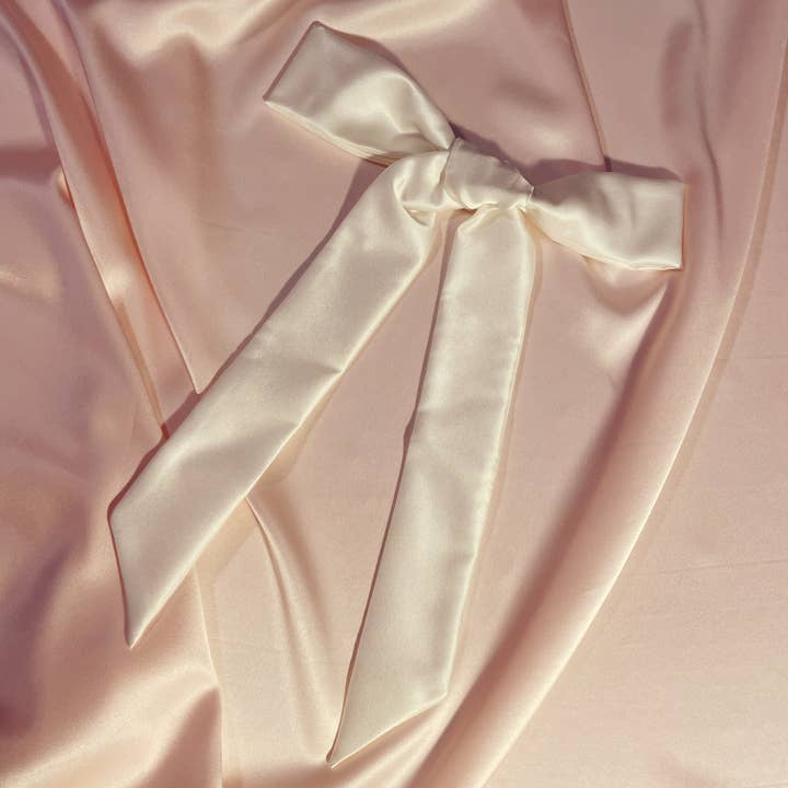 Mille Saisons - Wholesale Hair bow – Women’s - Aurelie Mulberry Silk Hair Ribbon with hand stitching