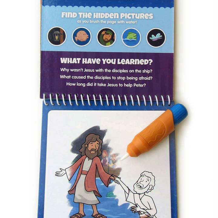 KangaToys - Wholesale Coloring Book - Kids & Baby - New Testament Aqua Brush Activity Book, Reusable Travel Activity