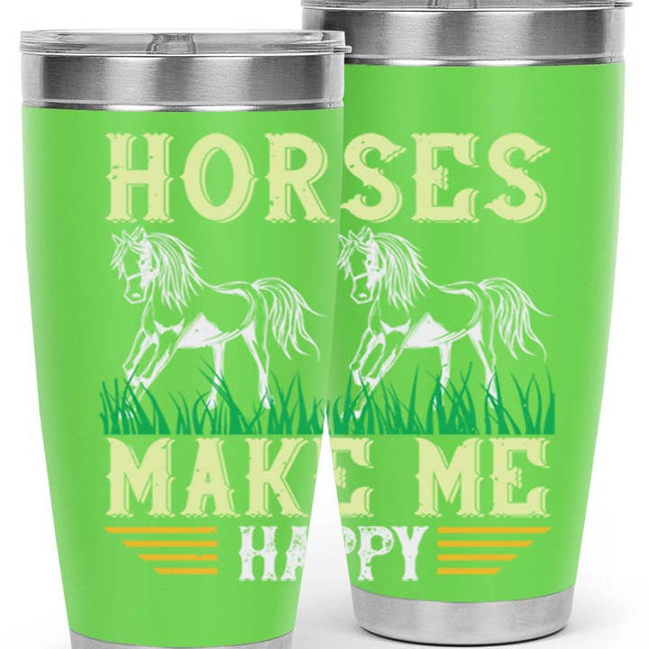 Les chevaux me rendent heureuse Style 40#- cheval- Gobelet pour la vente par Mugs R Us