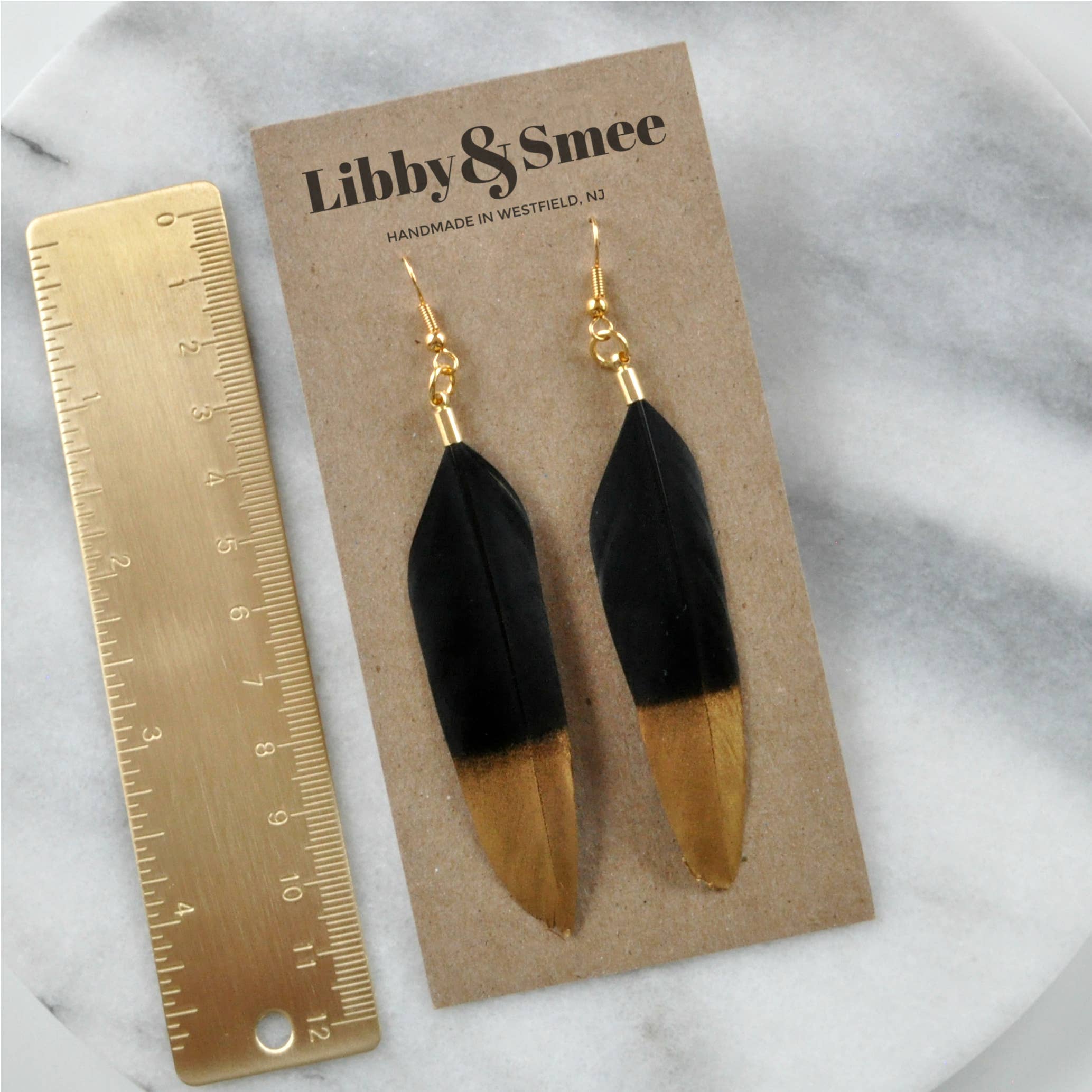 Libby & Smee - Wholesale Dangle Earrings - Gold and Silver Feather Earrings0