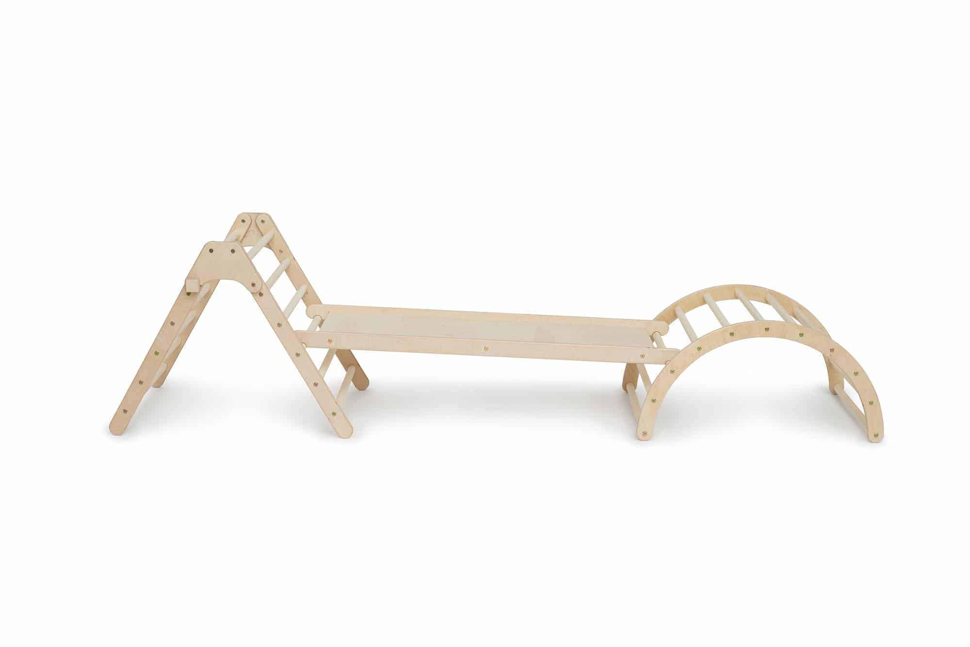 Kletterling - Vendita all'ingrosso Giocattolo in legno - Bambini - Set koalaling - triangolo da arrampicata (70 cm) con scivolo e fiocco10