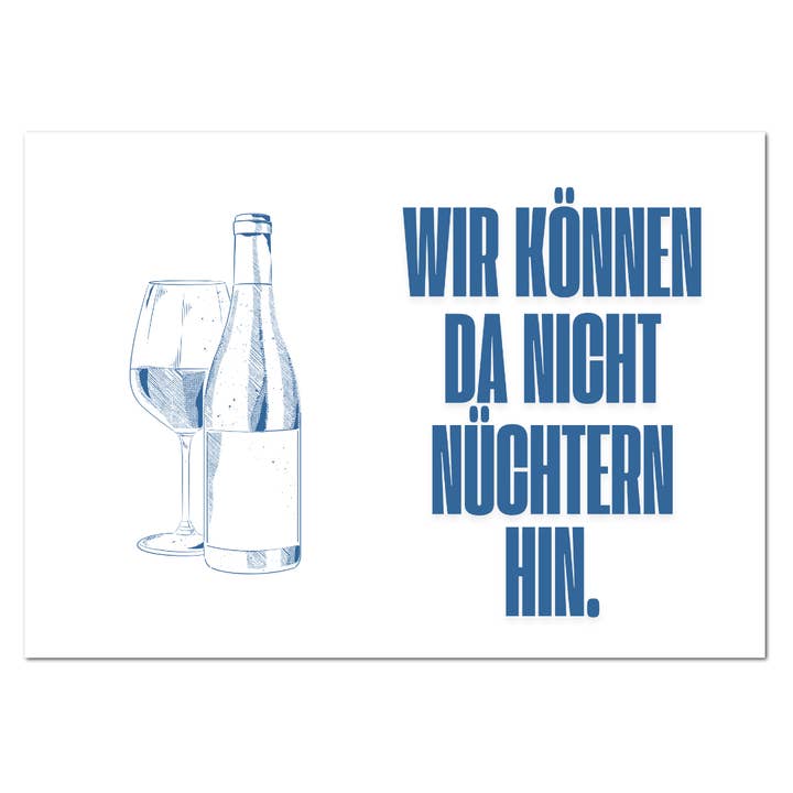 Postkarte "Wir können da nicht nüchtern hin" für den Großhandel von Rabenmütter Verlag UG