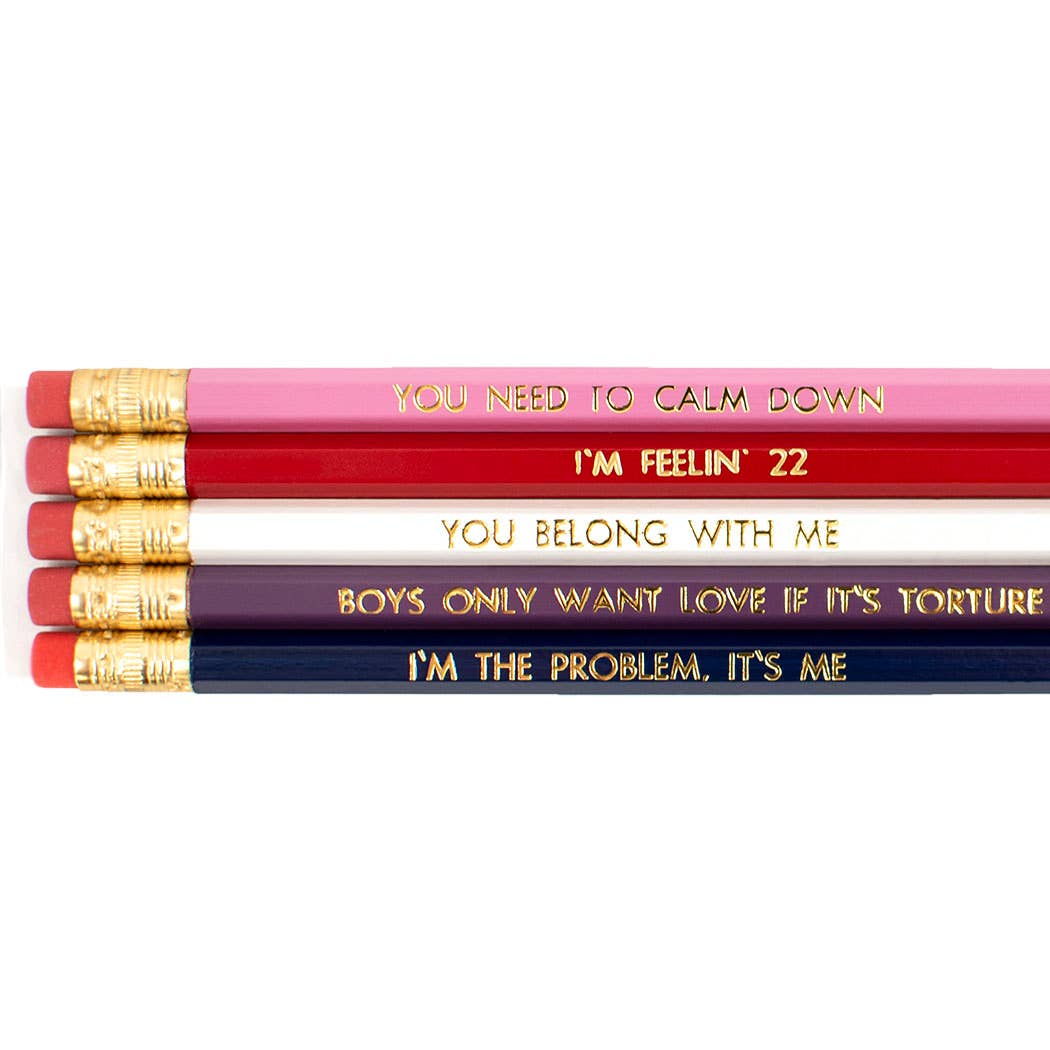 Lucky Mfg. Co. - Vendita all'ingrosso Matite - Set di 5 matite con testi di Taylor Swift1