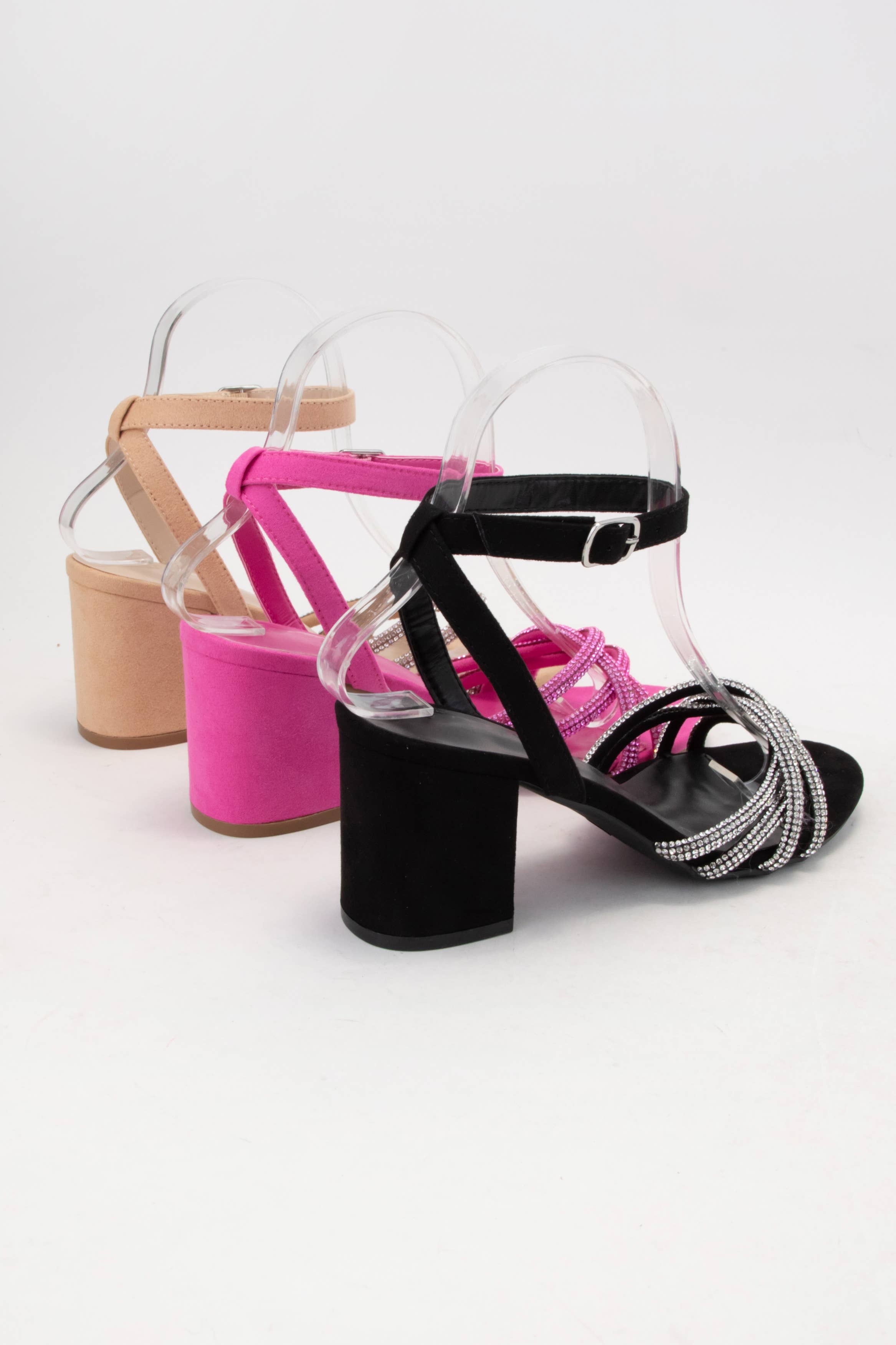 CCOCCI – Engroshandel Højhælede sko - Dame – BLING GLITTER STROPPY BLOK HÆLET SANDAL4