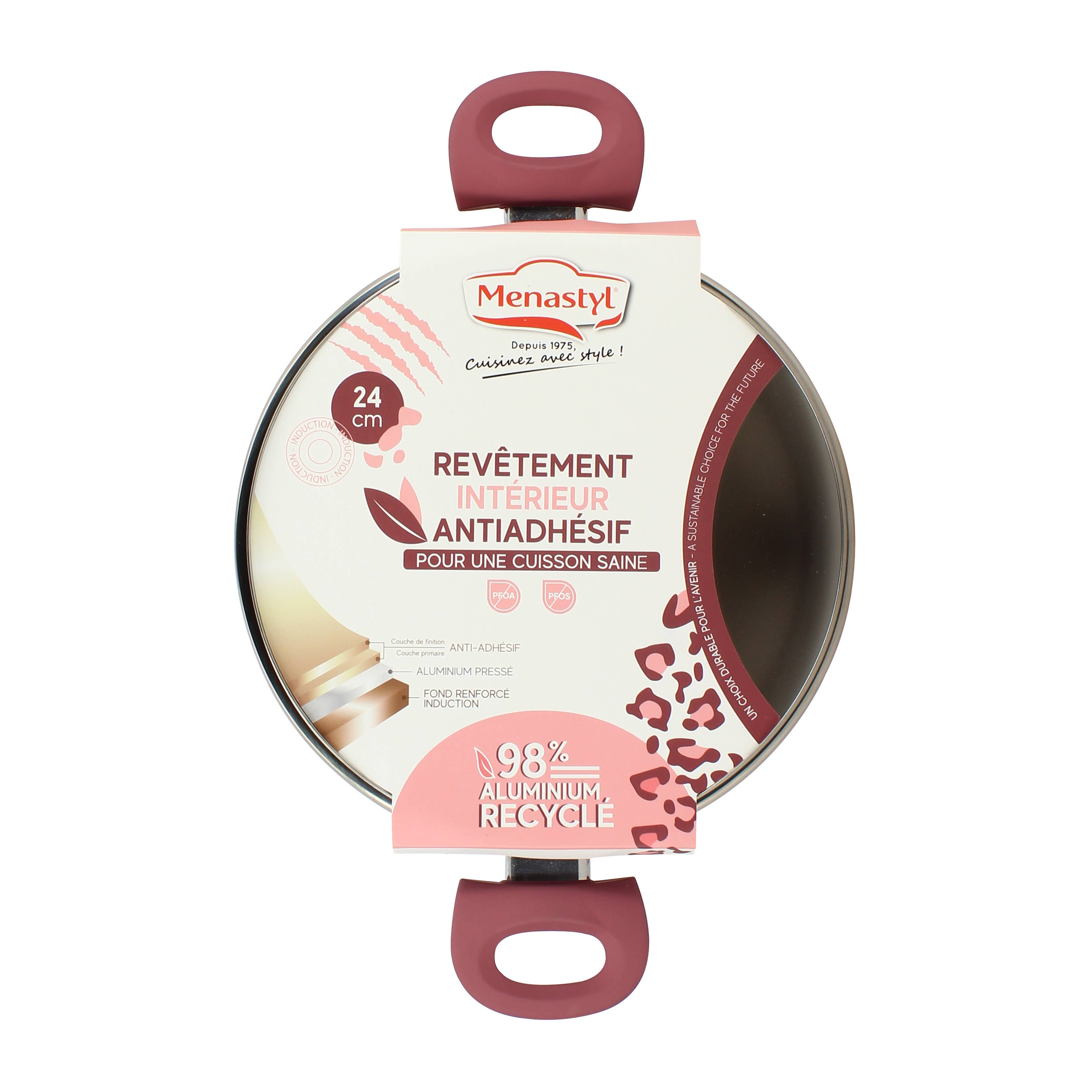 Menastyl - Wholesale Cooking Pot - Leopard Dutch oven 24cm in recycled pink aluminum5