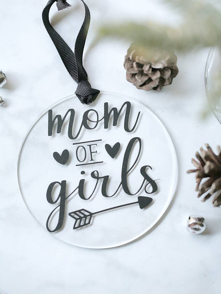 Mom Of Girls Acrylic Ornament for wholesale by Younique Ornaments