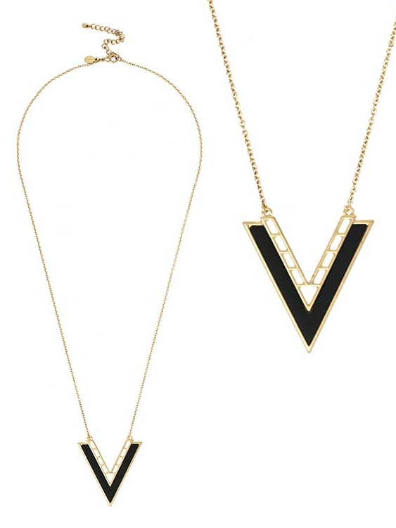 ( Z401 ) CHEVRON PENDANT LONG NECKLACE for wholesale by Jewelry Max