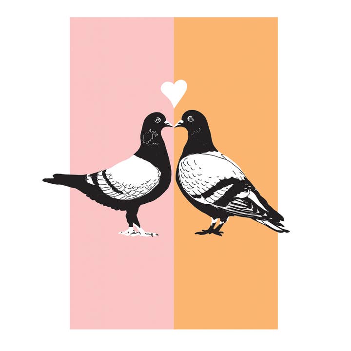 Drawn Goods - Vendita all'ingrosso Buste regalo - Sacchetto regalo Love Birds Pigeon2