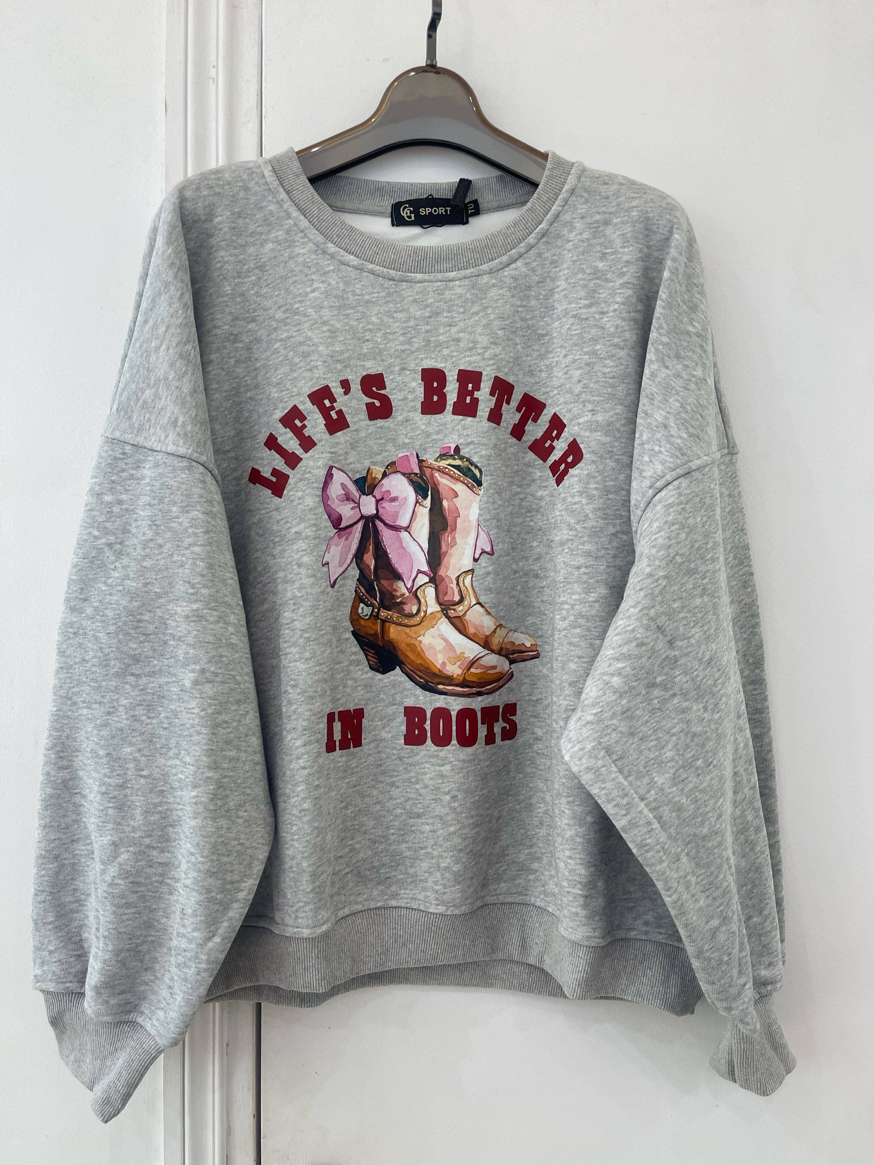 EASY MODE – wholesale Sweatshirt med tryck - Dam – Munkjacka med cowgirl-tryck - 11858