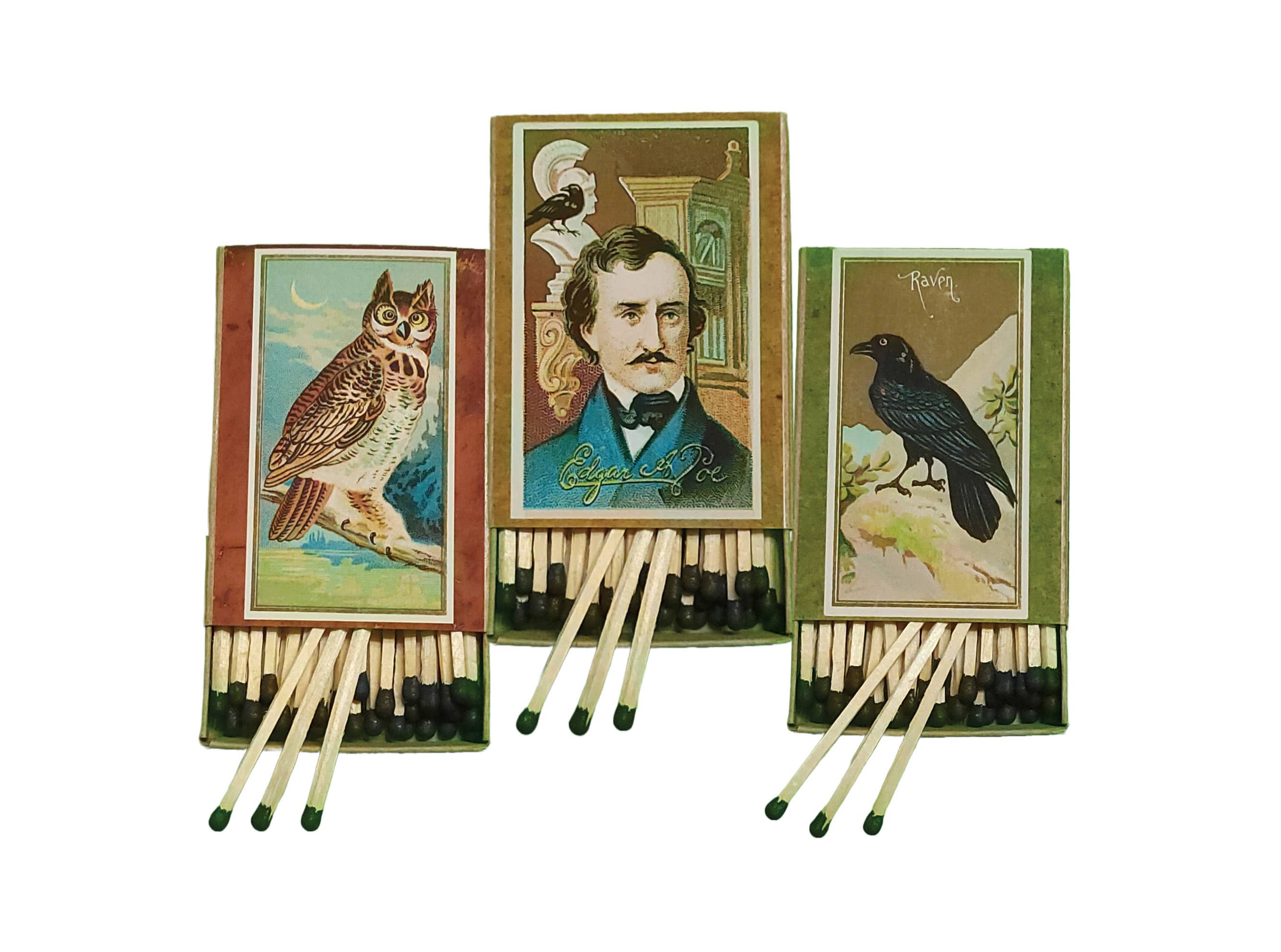 Superior Dry Goods - Wholesale Matches - "Edgar Allan Poe" Handmade Decorator Matchbox Lot