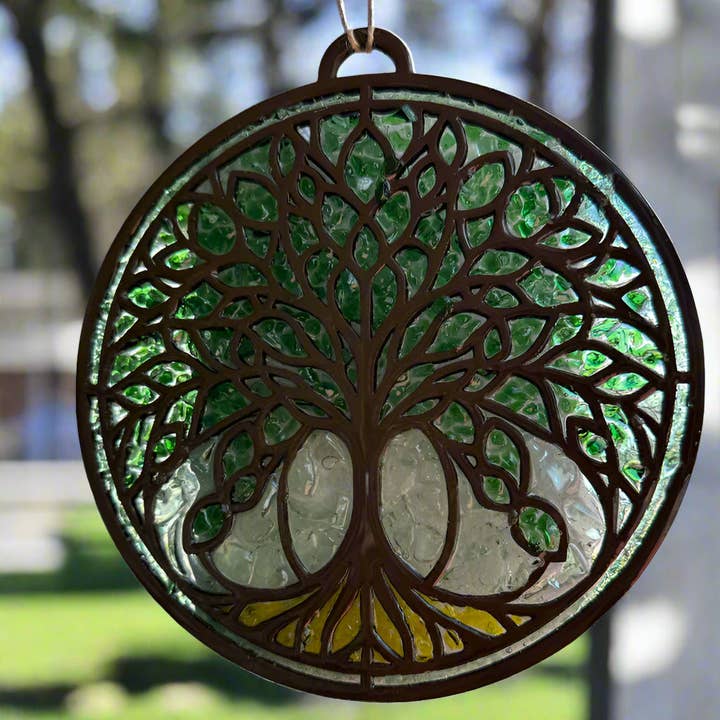 Create Your Own SeaGlass Sun Catcher Tree ofLife- P014279 for wholesale by Paisley Grace Makery