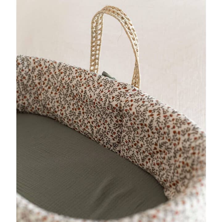 Manufacture des bébés français - Wholesale Bassinet - Baby - Madeleine floral green bassinet8
