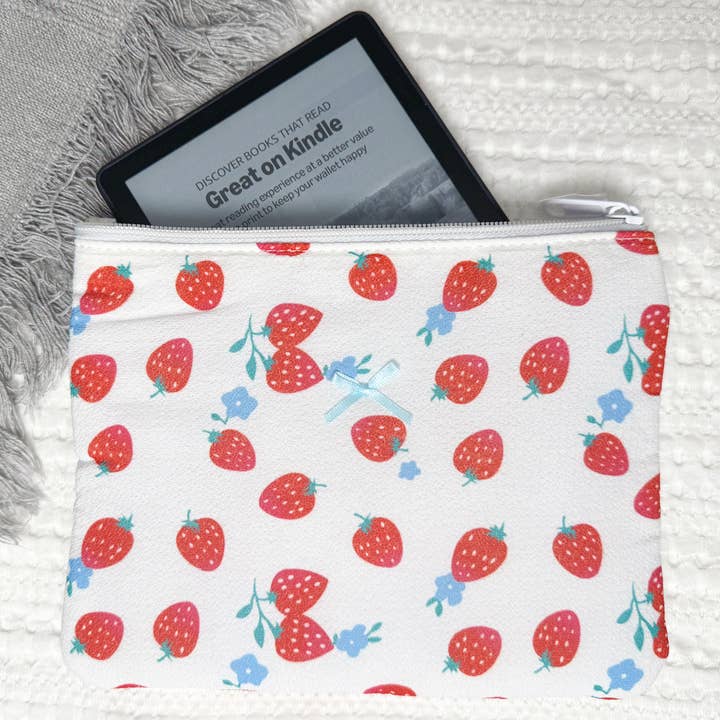 Strawberry Kindle Sleeve with Zipper, Book Lover Gift for wholesale by Bodhi Life Design