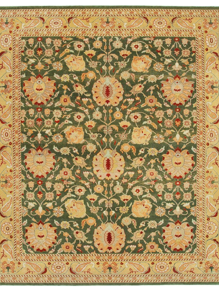 Alfombra Oushak Amarilla 10x12 - 35867 para venta al por mayor de RUG N CARPET