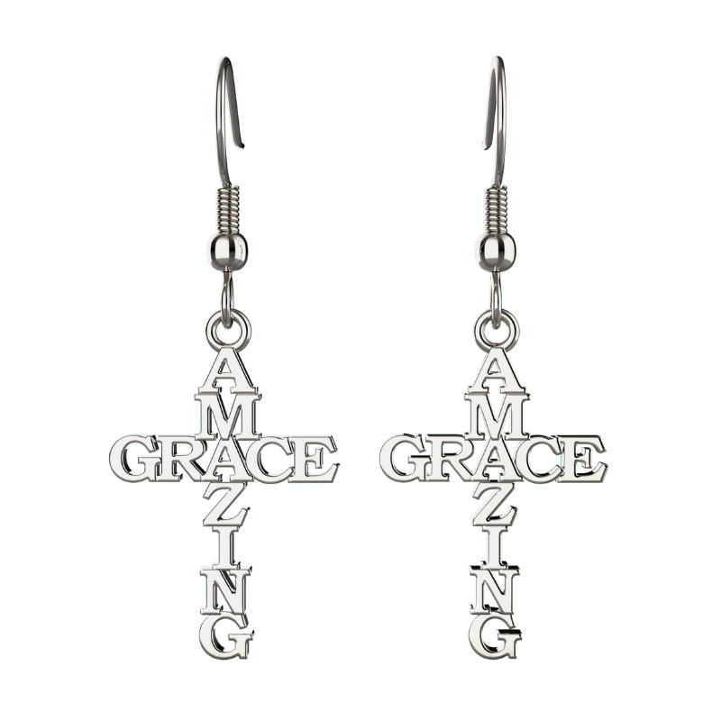 Positive Hope Designs - Wholesale Dangle Earrings - Amazing Grace Cross Earrings0