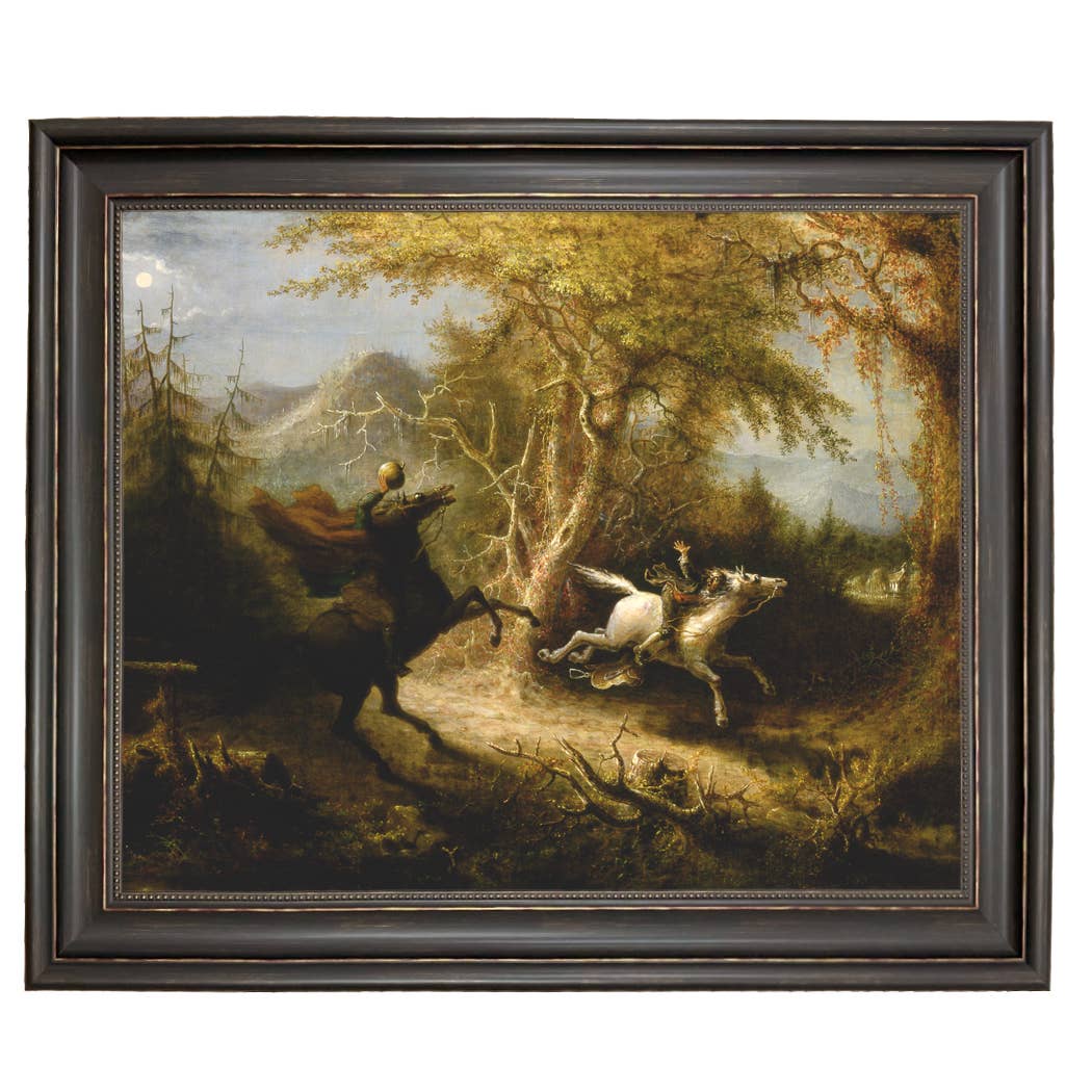 Madison Bay Co. - Historical Home Decor Reproductions - Wholesale Schilderen/Tekenen - Schilderijafdruk van de Ruiter zonder Hoofd die Ichabod Crane Achtervolgt55