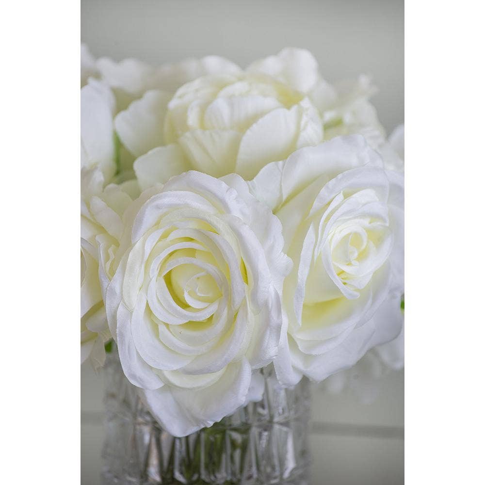 A&B Home Group Inc. - Wholesale Artificial Flowers - D10x13" Peony/Hydrangea/Rose X9 Bouquet - Cream6