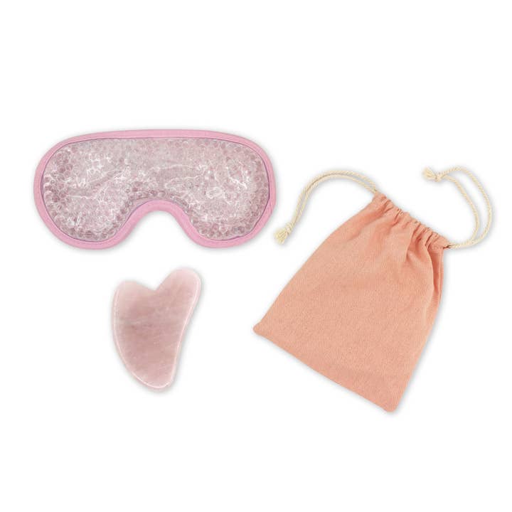 Zen'Arome – Großhandel Augenmasken – ThermoComfort & Gua Sha Pinquarz-Augenmasken-Set mit Etui