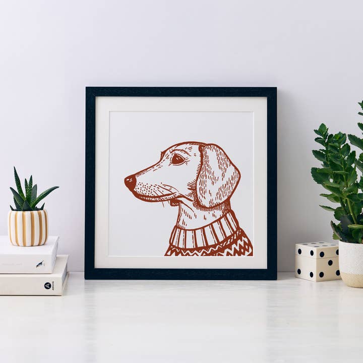 Oscar Dachshund Mini Art Print for wholesale by Wild Things
