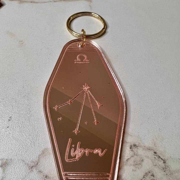 Crafts By Chelle Us - Wholesale Keychain - Women's - Zodiac Hotel Style Keychain | Astrology Keychain | Zodiac Gift | Astrology Gift | Personal Keychain9