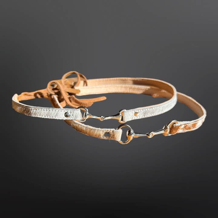 Westrian (Formerly Equipage) - Wholesale Hat Accessory - Women's - Hair On Cowhide Leather Snaffle Bit Hat Band